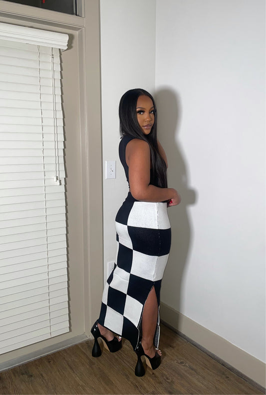 Checkered Maxi Skirt